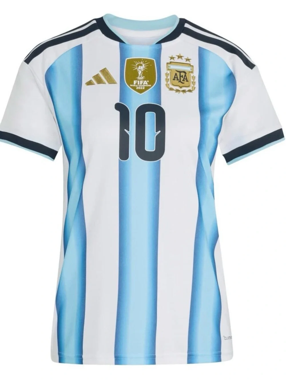 Adidas White and Light Blue Argentina Messi #10 Soccer Jersey